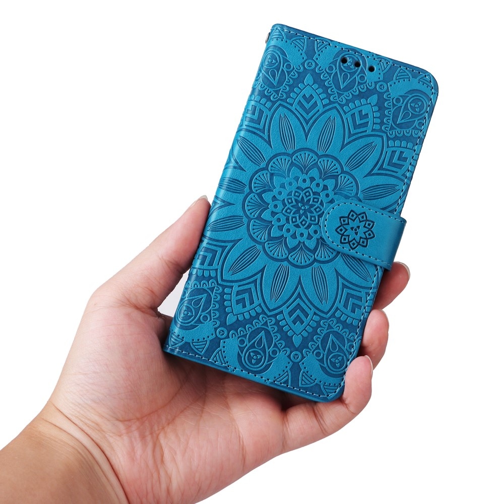 Napraforgó könyvtáska Huawei Nova 12 SE-hez - kék