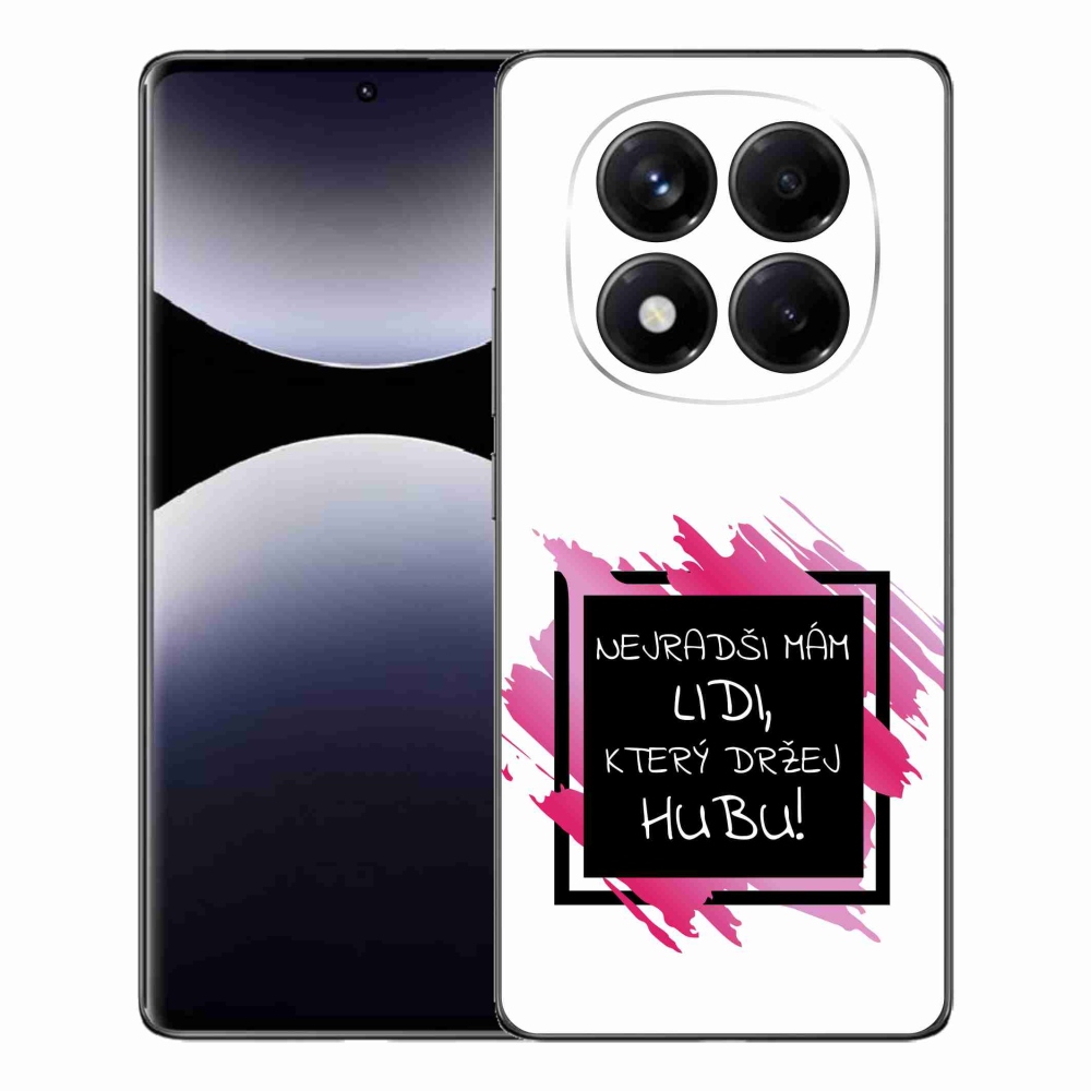 Gél borító mmCase a Xiaomi Redmi Note 14 Pro számára - vicces szöveg 7 fekete és fehér háttérrel
