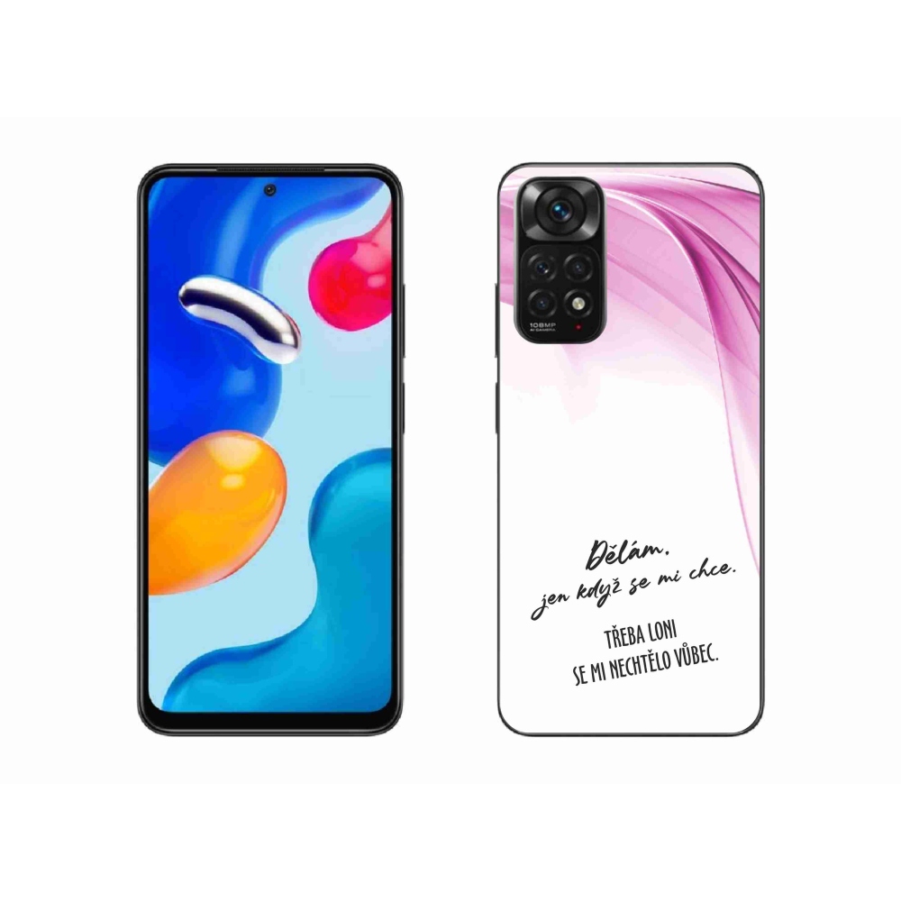 Gél borító mmCase a Xiaomi Redmi Note 11 4G-hez - vicces szöveg 12 fehér háttérrel