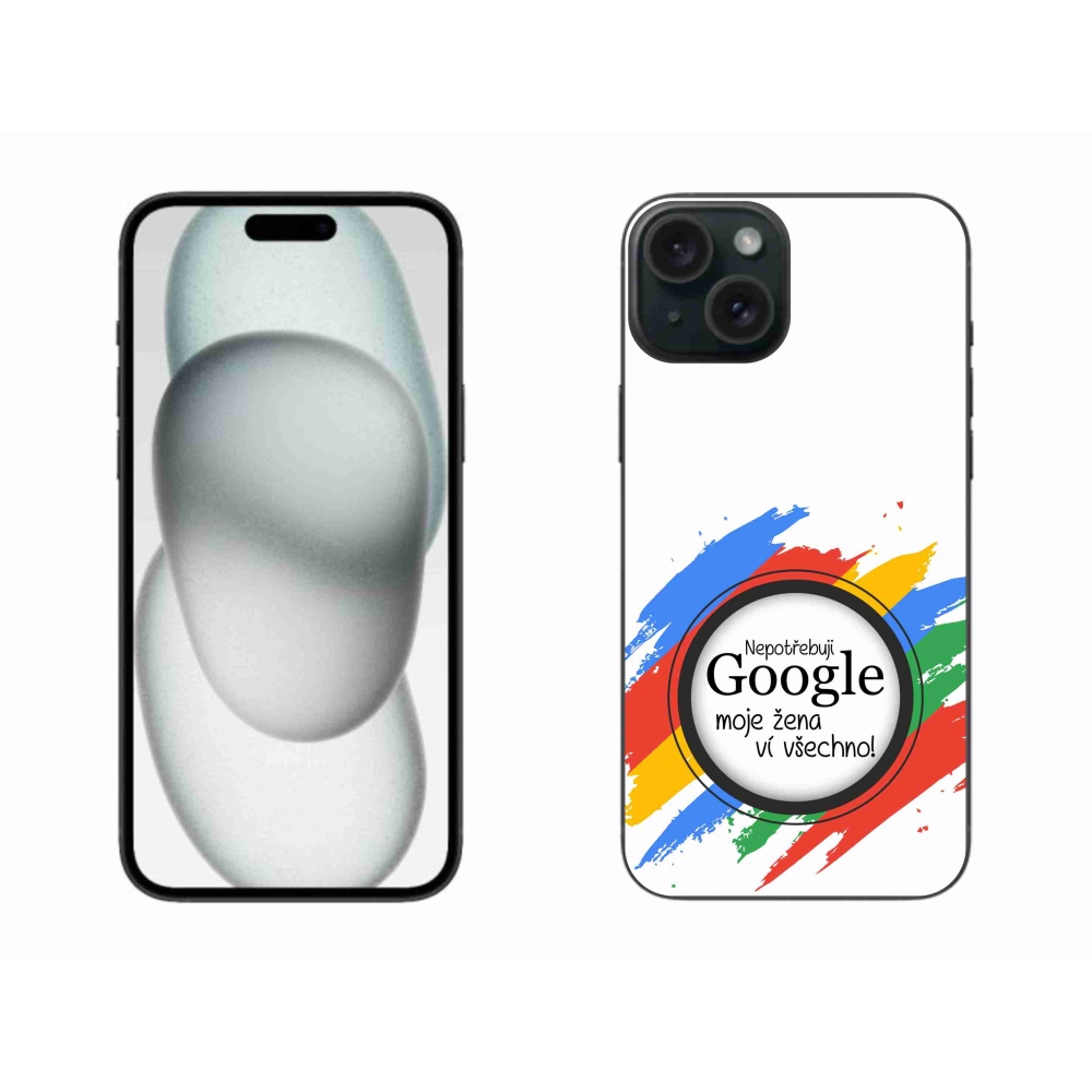 Gél borítás mmCase iPhone 15 Plus készülékhez - a nő mindent tud fehér háttérrel