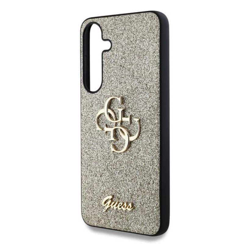 Guess PU Fixed Glitter 4G Metal Logo hátlap Samsung Galaxy S25+ Arany