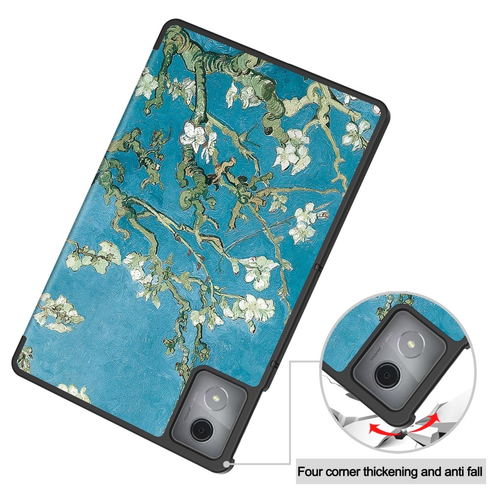 Patte intelligens záró tok Lenovo Tab K11 Plushoz - fehér virágok