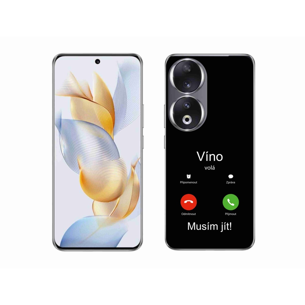 Zselés borító mmCase a Honor 90 készülékhez - bor hívások fekete háttérrel