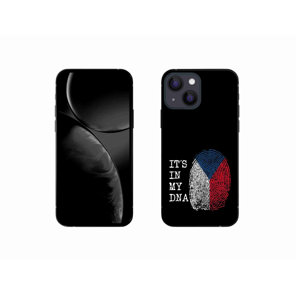 Gél borítás mmCase iPhone 13 mini 5.4 - zászlós ujjlenyomat fekete háttérrel