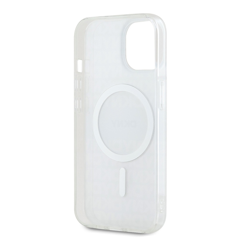 DKNY PC/TPU ismétlődő mintás tonális csíkos Magsafe hátlap iPhone 14 bézs színű iPhone 14-hez