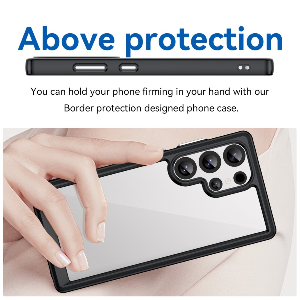 Gél tok fix hátlappal Samsung Galaxy S25 Ultra készülékhez - fekete