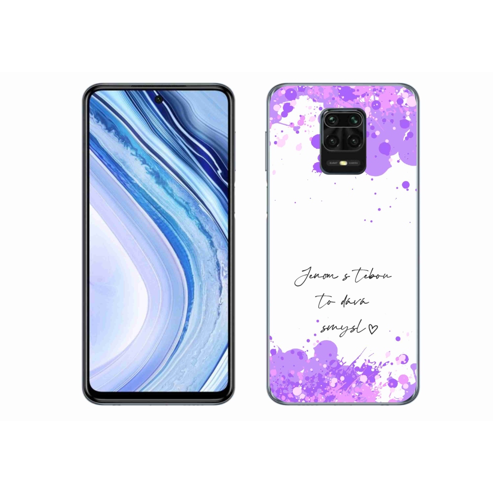 Gél borító mmCase a Xiaomi Redmi Note 9S-hez - szerelmes szöveg fehér háttérrel