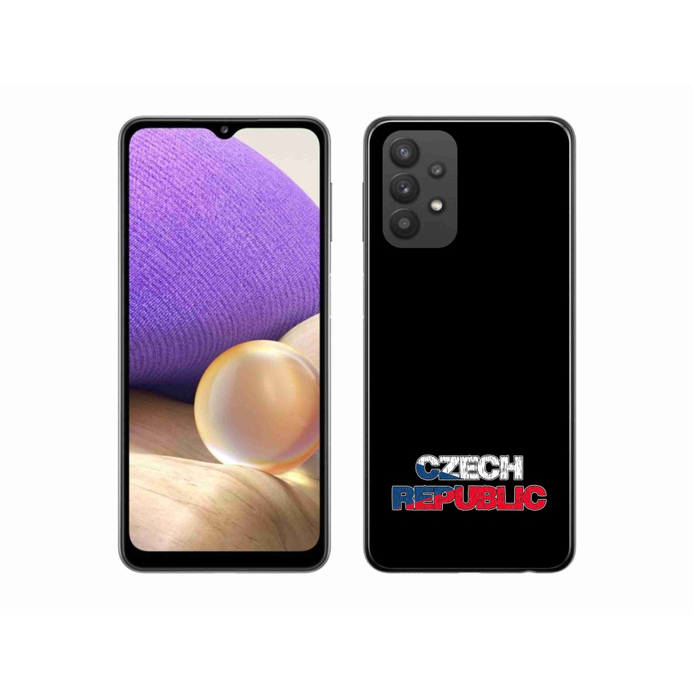 Gél védőhuzat mmCase Samsung Galaxy A32 5G - Csehország fekete háttérrel