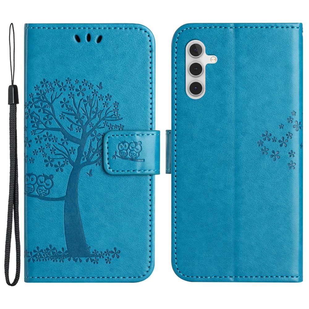 Fás könyv tok Samsung Galaxy S23 FE készülékhez - kék