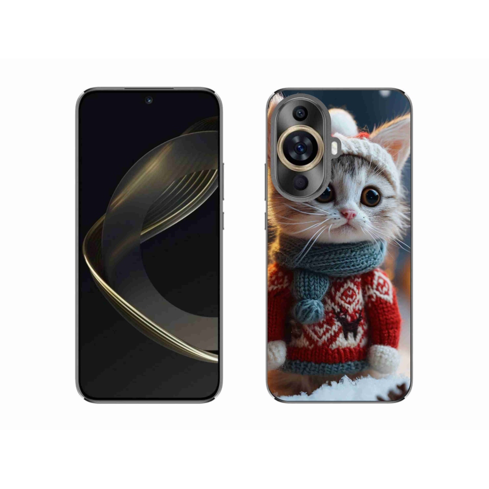 Gél borítás mmCase a Huawei Nova 11 készülékhez - cica pulóverben