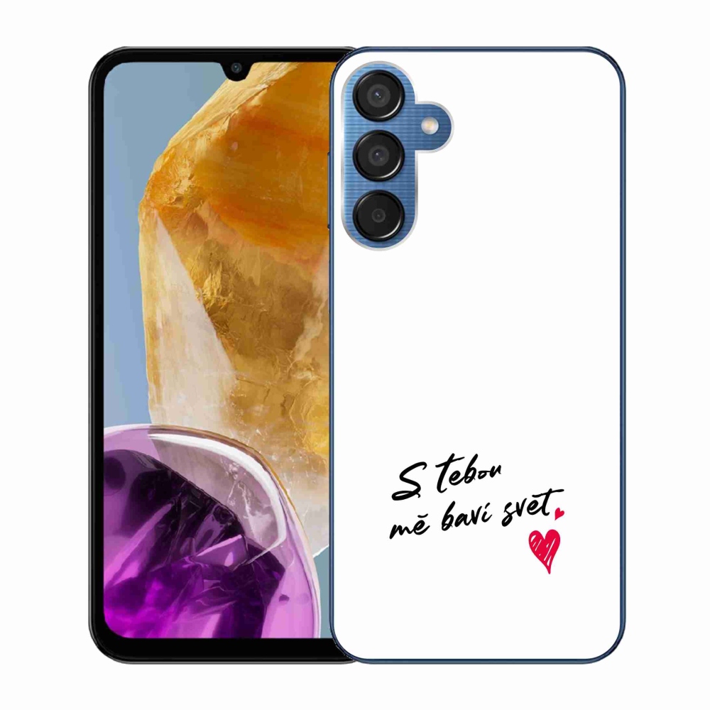 Gél borító mmCase Samsung Galaxy M15 5G - szerelmes szöveg 1 fehér háttér