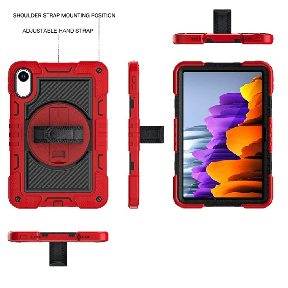 Strape tartós borító kézi markolattal és pánttal Xiaomi Redmi Pad 2 - piros/fekete
