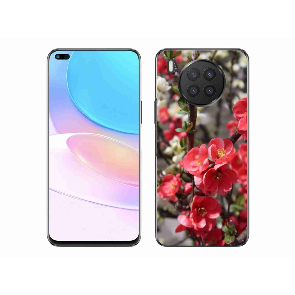 Gél borító mmCase a Huawei Nova 8i készülékhez - piros virágok