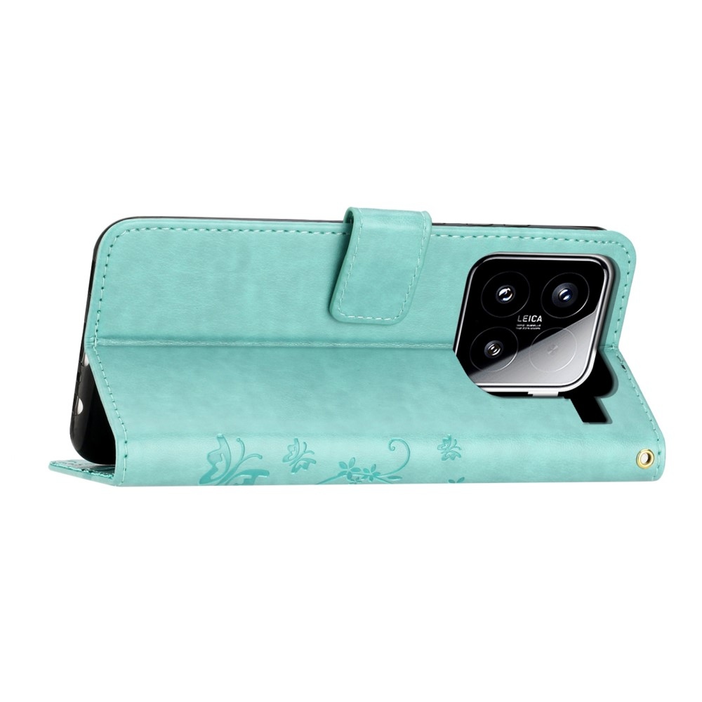 Virágok könyv tok Xiaomi 15 - teal - teal