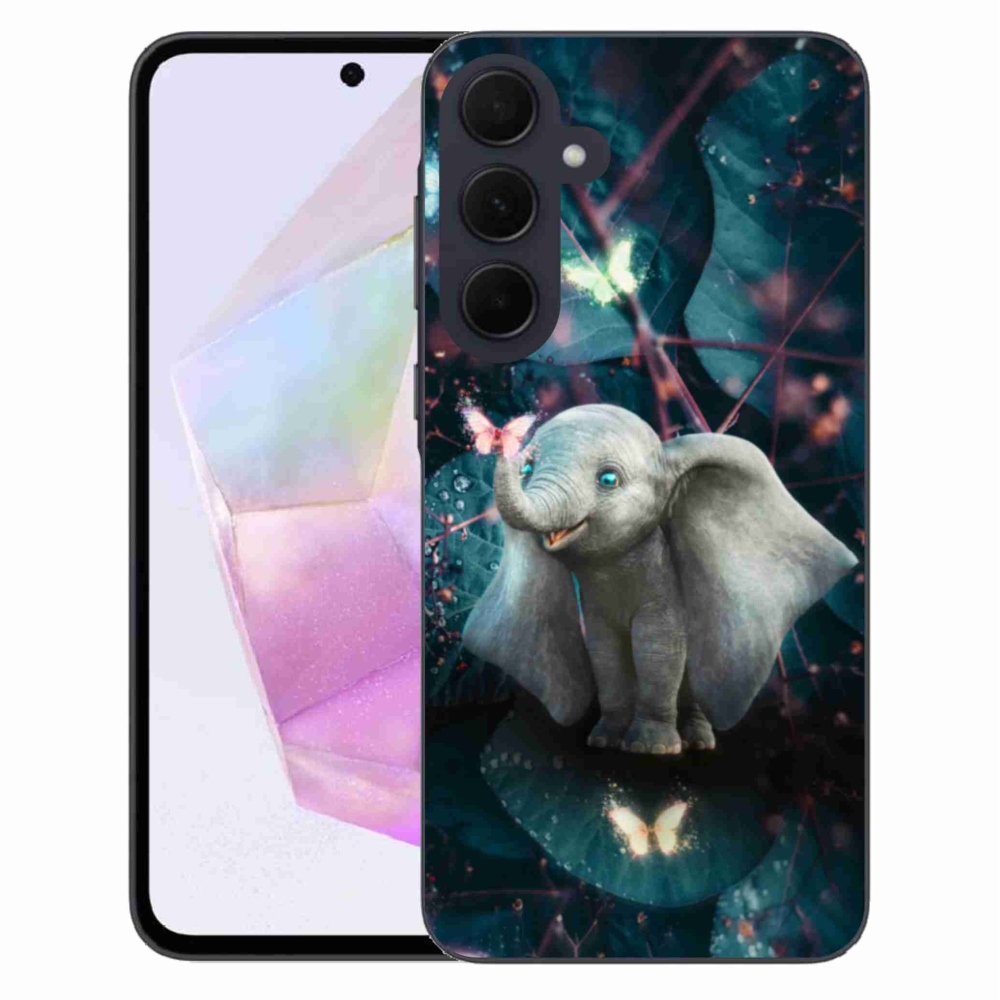 Gél borítás mmCase Samsung Galaxy A35 5G - aranyos elefánthoz