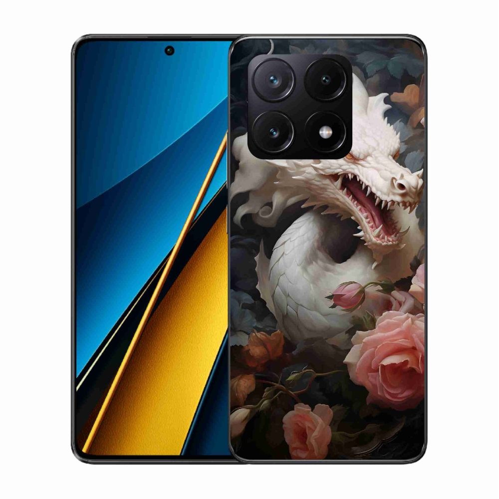 Gél borítás mmCase a Xiaomi Poco X6 Pro 5G számára - fehér sárkány