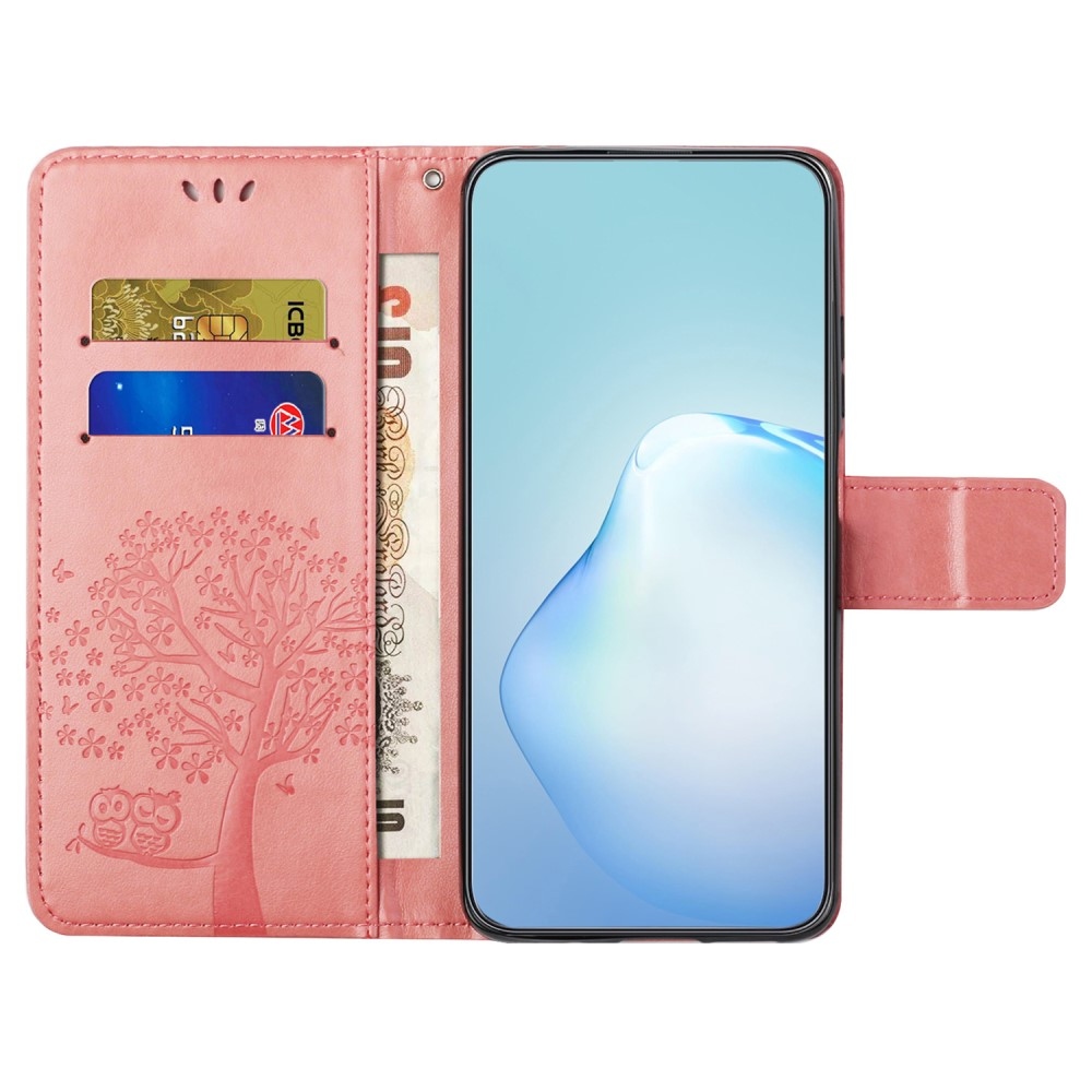 Fás könyv tok Samsung Galaxy S24+/S25+ készülékhez - rózsaszín