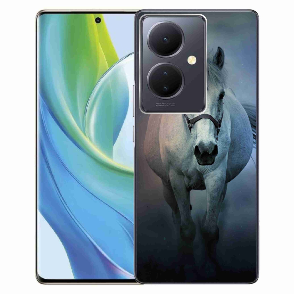 Gél tok mmCase a Vivo V29 Lite 5G számára - futó fehér ló