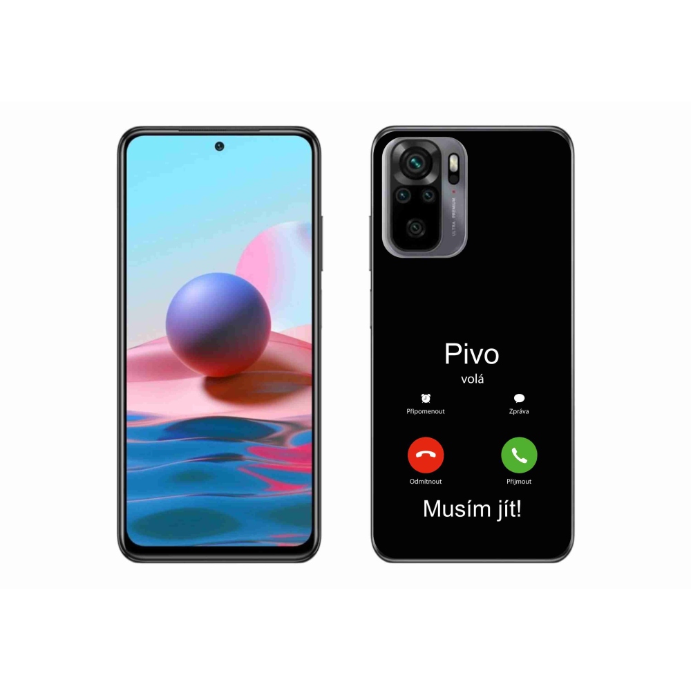 Gél borító mmCase a Xiaomi Redmi Note 10 4G - sör hívások fekete háttérrel