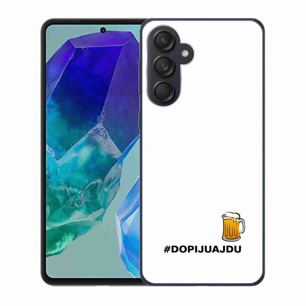 Gél borító mmCase Samsung Galaxy M55 5G - sör motívum 1 fehér háttérrel