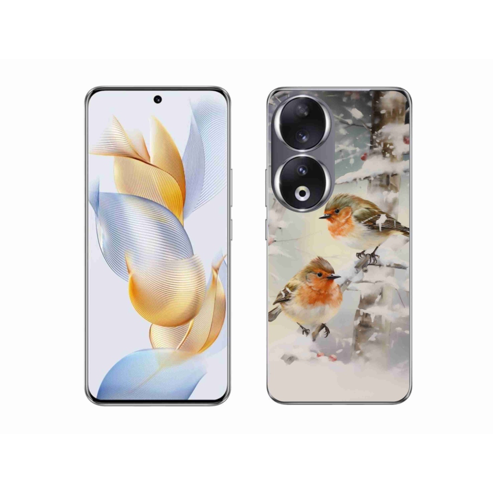 Zselés borítás mmCase a Honor 90 - madarak télen