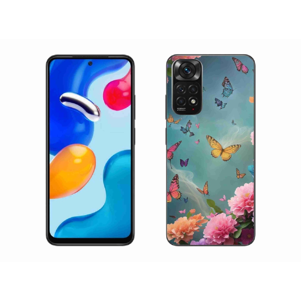 Gél borítás mmCase a Xiaomi Redmi Note 11 4G-hez - színes virágok és pillangók