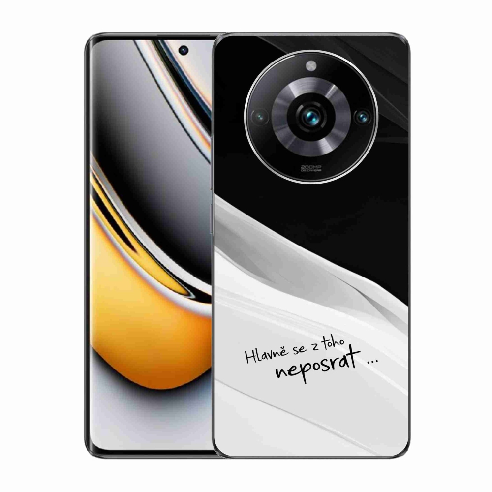 Gél borító mmCase a Realme 11 Pro/11 Pro+ készülékhez - vicces szöveg 13 fehér és fekete háttérrel
