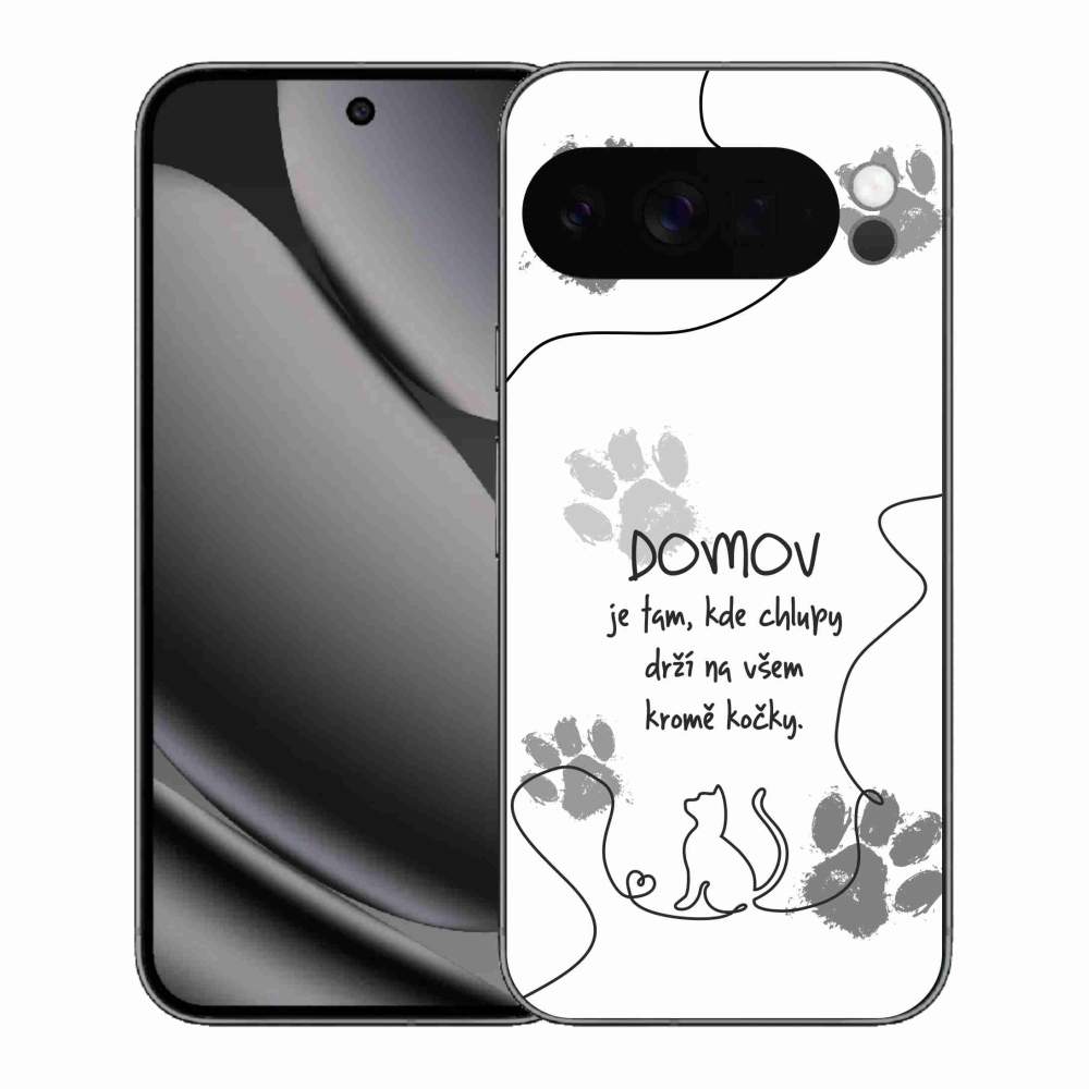 Gél borítás mmCase a Google Pixel 10 Pro XL számára - macska motívum fehér háttérrel