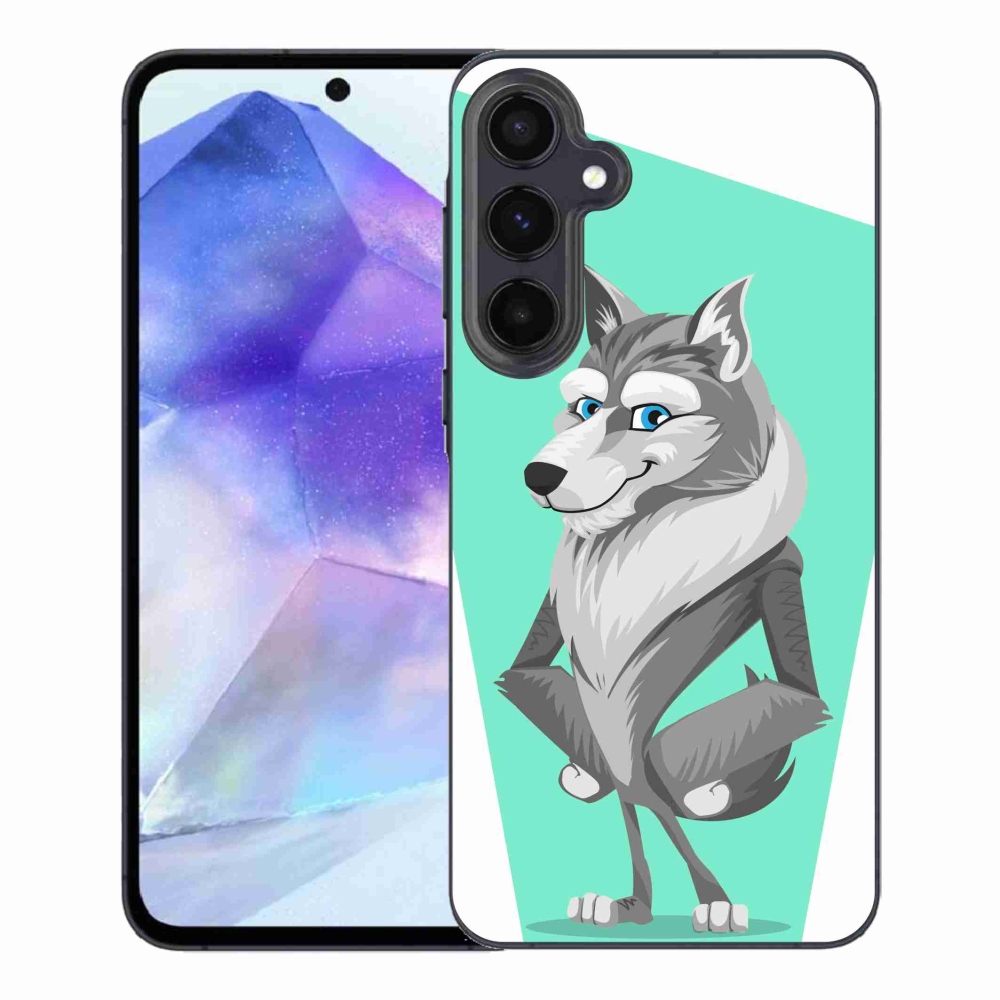 Zselés borítás mmCase Samsung Galaxy A55 5G - rajzfilm farkashoz
