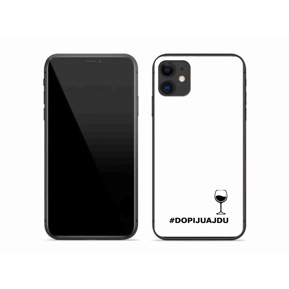 Gél borítás mmCase iPhone 11 készülékhez - bor motívum fehér háttér