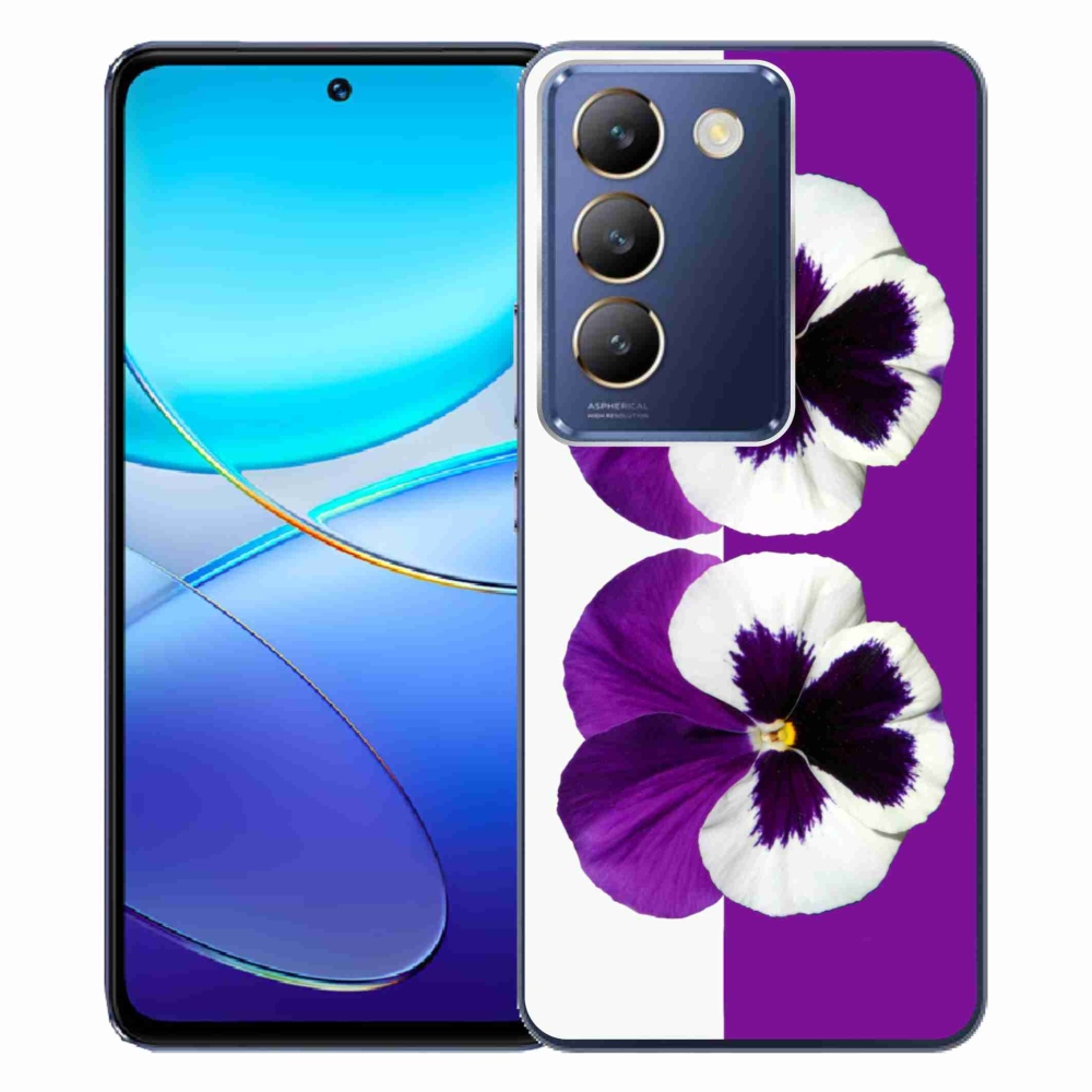 Gél borítás mmCase a Vivo V40 SE 4G/5G készülékhez - lila és fehér virág