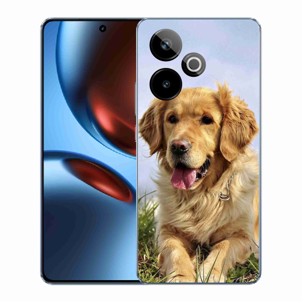 Rugalmas zselés tok mmCase képpel a Realme GT 7 5G/GT 7T 5G - arany retriever számára
