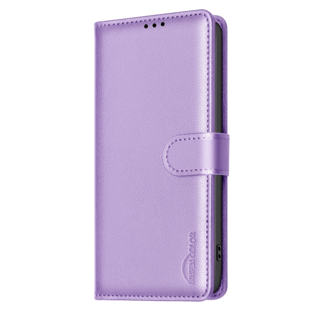 BINFEN könyv tok Samsung Galaxy S25 Ultra készülékhez - lila