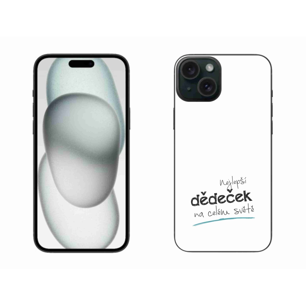 Gél borítás mmCase iPhone 15 Plus készülékhez - Legjobb nagypapa 3 fehér háttér