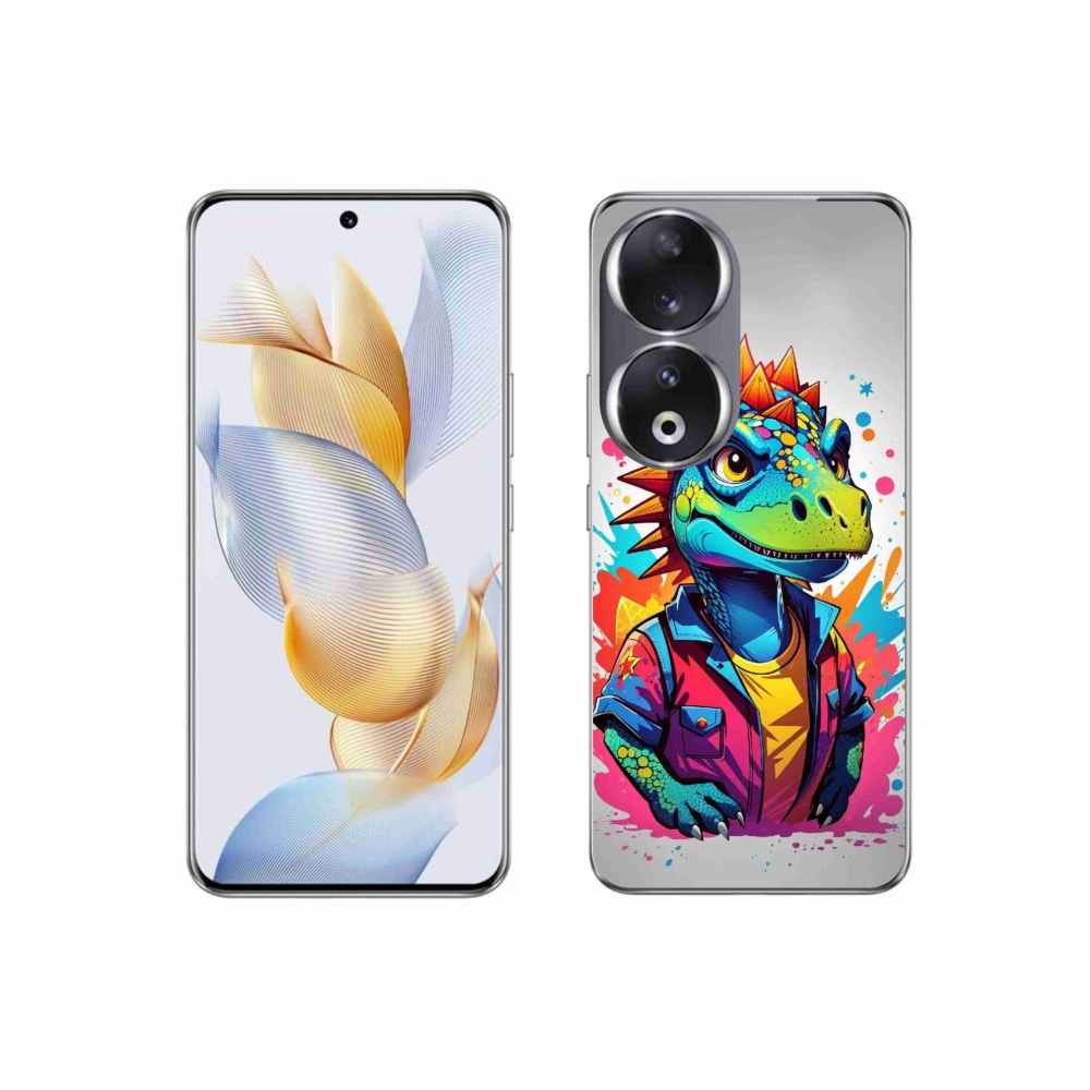 Zselés borító mmCase a Honor 90 készülékhez - színes dinoszaurusz