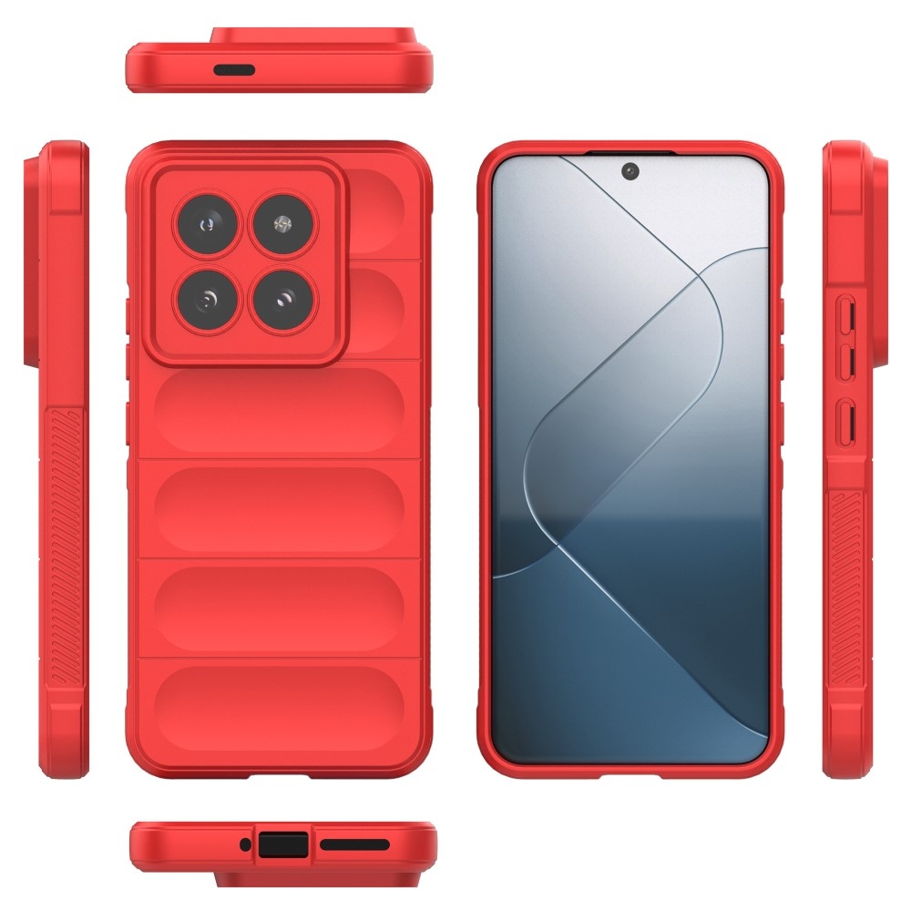 Rugg tartós zselés tok Xiaomi 14 Pro-hoz - piros