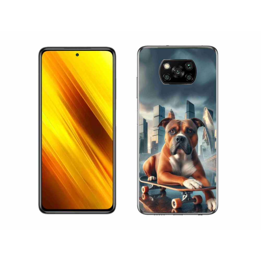Gél borítás mmCase a Xiaomi Poco X3-hoz - kutya gördeszkán
