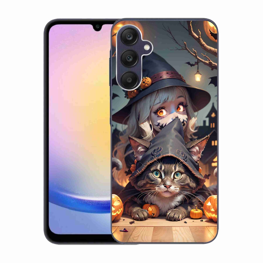 Zselés borítás mmCase Samsung Galaxy A25 5G - boszorkány macskával