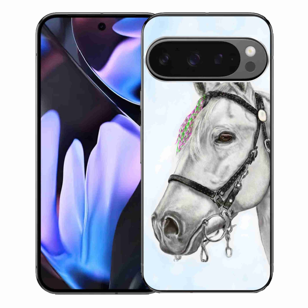Zselés borítás mmCase a Google Pixel 9 Pro XL-hez - fehér ló 1