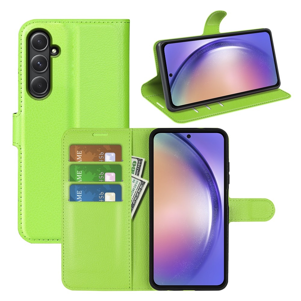 Litchi könyv tok Samsung Galaxy A55 5G - zöld