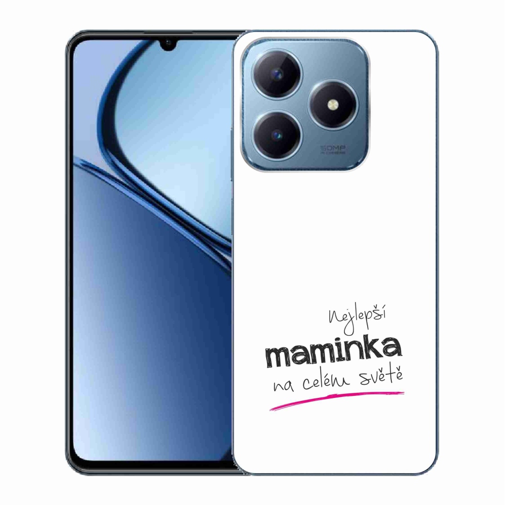 Gél borító mmCase a Realme C63-on - legjobb anya 4 fehér háttérrel