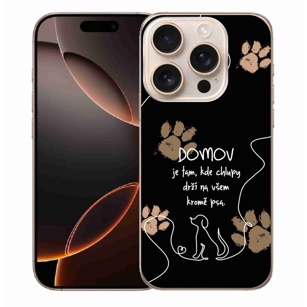 Gél borítás mmCase iPhone 16 Pro Max készülékhez - kutya motívum fekete háttér
