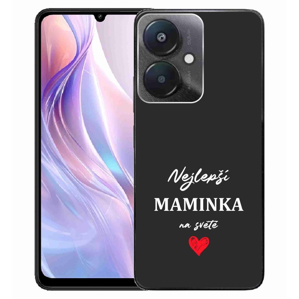 Gél borító mmCase a Xiaomi Redmi 13C 5G - legjobb anya 1 fekete háttérrel