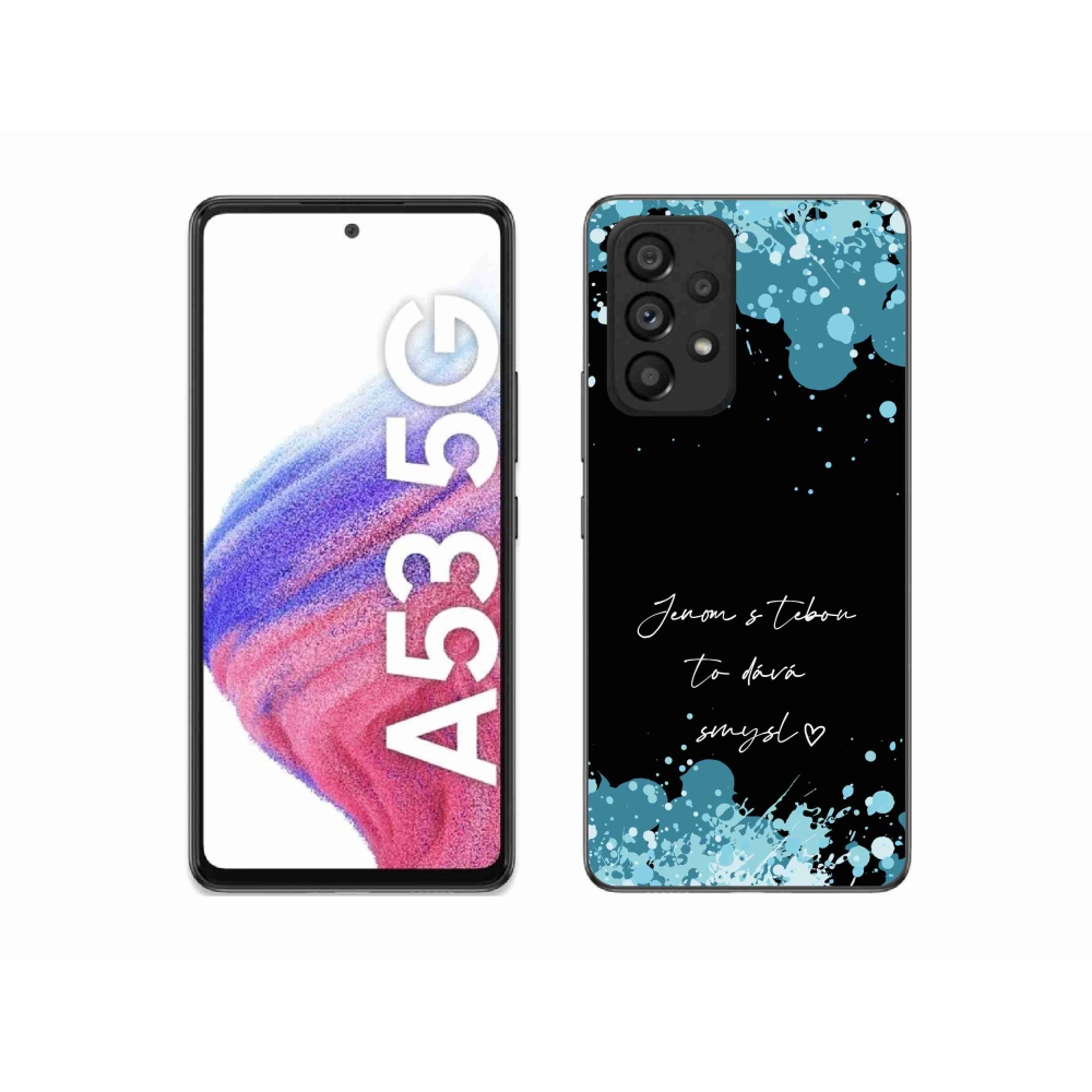 Gél borító mmCase Samsung Galaxy A53 5G - szerelmes szöveg fekete háttérrel