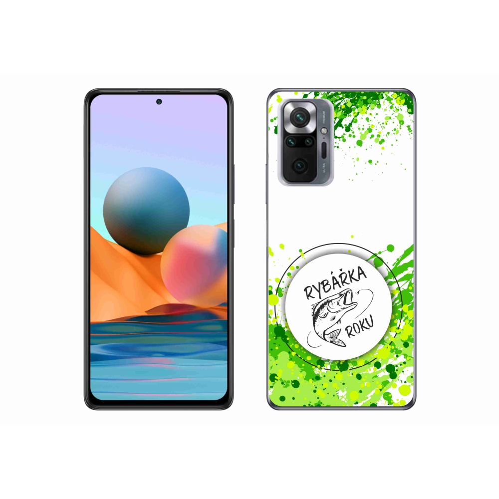 Gél borító mmCase a Xiaomi Redmi Note 10 Pro számára - az év halászának fehér háttere