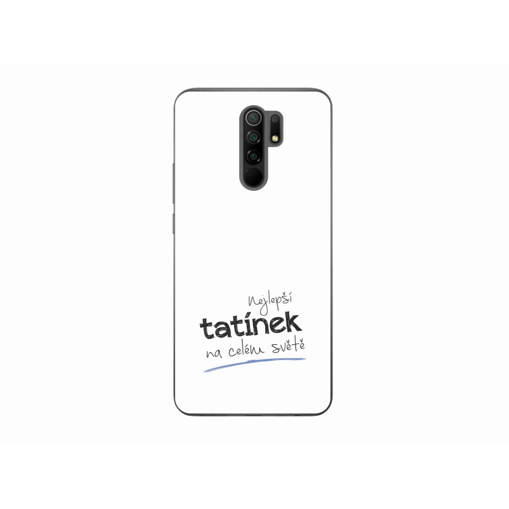 Gél borító mmCase a Xiaomi Redmi 9 - legjobb apuci 4 fehér háttérrel