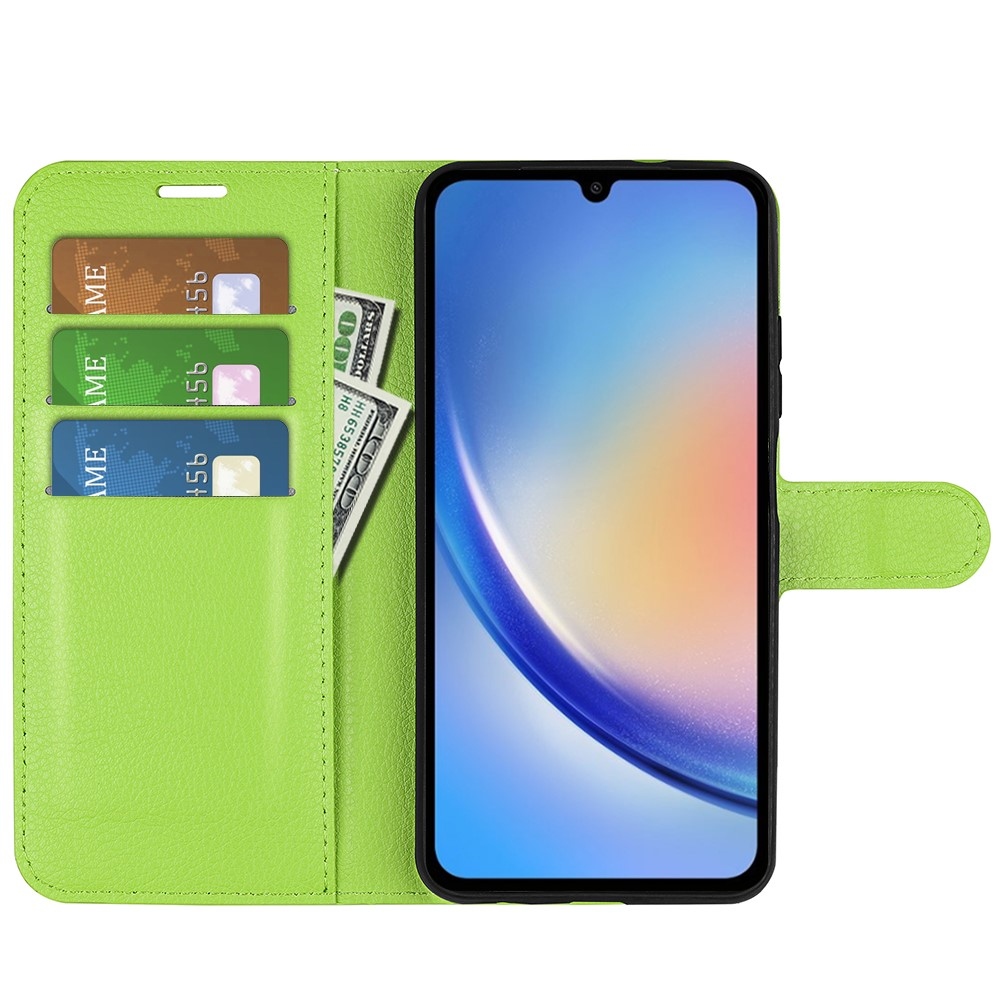 Litchi könyv tok Samsung Galaxy A35 5G - zöld