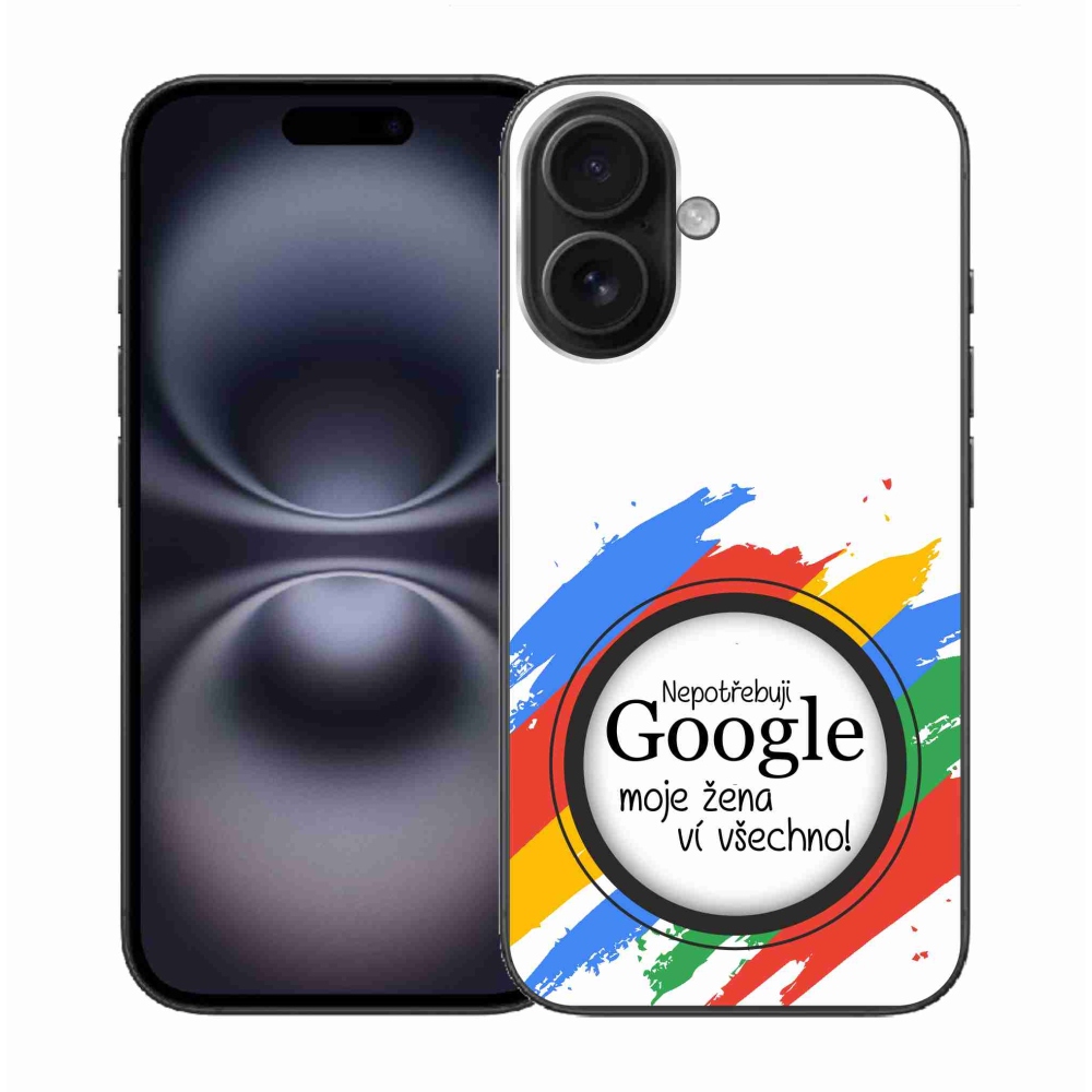 Gél borító mmCase iPhone 16-hoz - a nő mindent tud fehér háttérrel
