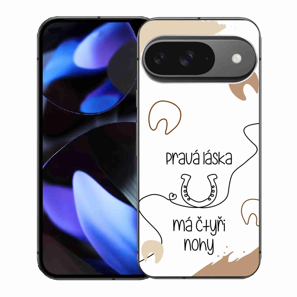 Gél borítás mmCase a Google Pixel 9/9 Pro készülékhez - ló motívum fehér háttérrel