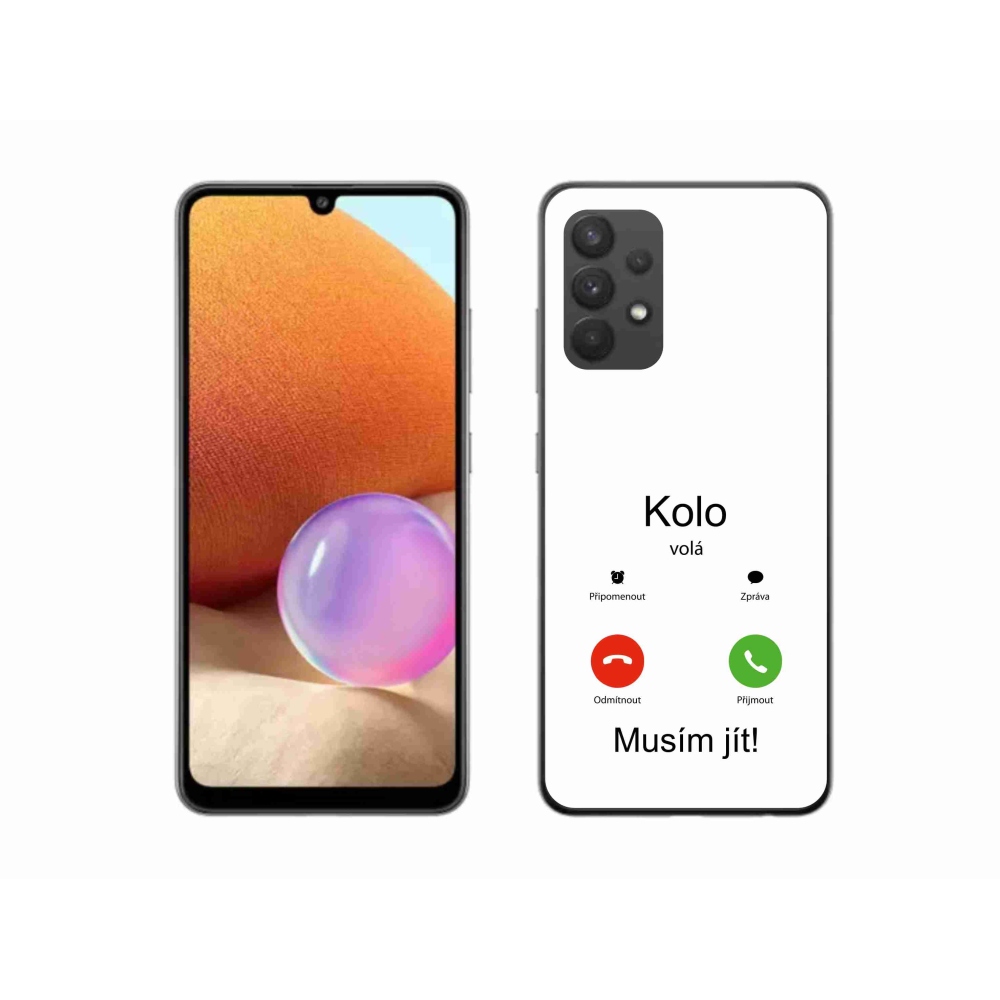 Gél borító mmCase a Samsung Galaxy A32 4G - a kerék hívja fehér háttérrel